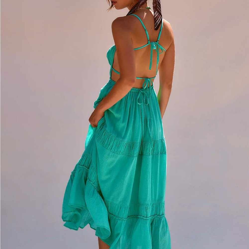 Free People Green Backless Dress
